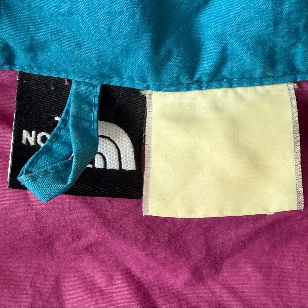 90s Vintage North Face Men’s Medium Color Block‎ Windbreaker Jacket Teal Magenta